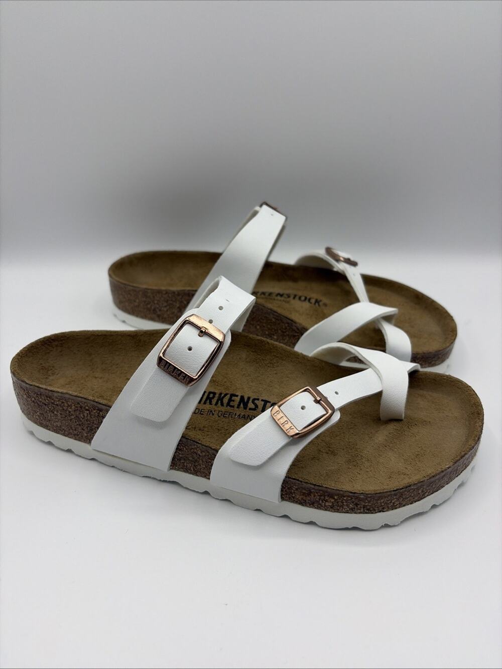 Birkenstock Mayari White Birko-Flor Regular Width Women Sz US 5 EU 36 NWOB